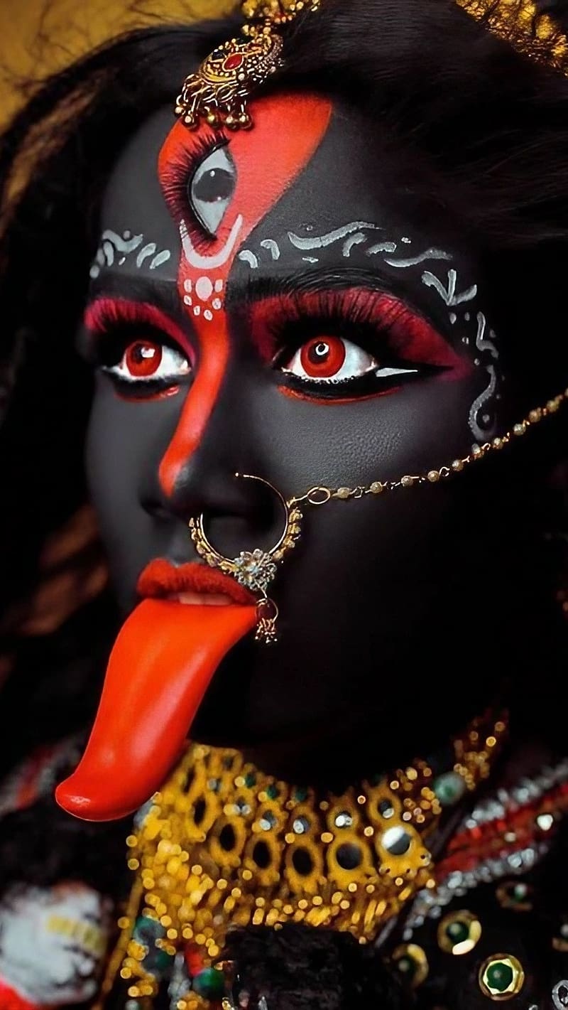 Kali Mata Ka, Maa Kali Face, goddess, HD phone wallpaper