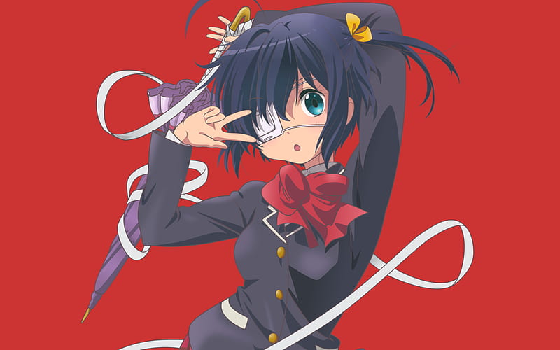 Rikka Takanashi, minimal, Chuunibyou demo Koi ga Shitai, red background,  manga, HD wallpaper | Peakpx
