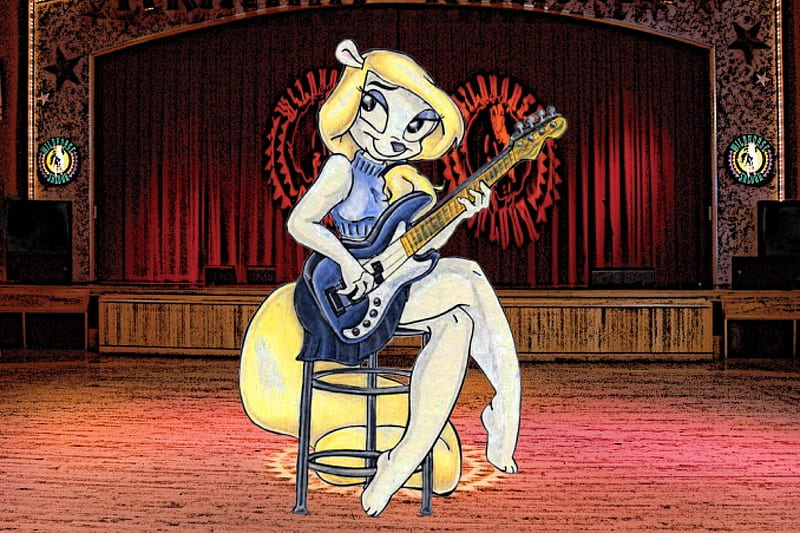 Minerva Guitar, cute, TV Series, Cartoons, Animaniacs, Minerva Mink, HD wallpaper
