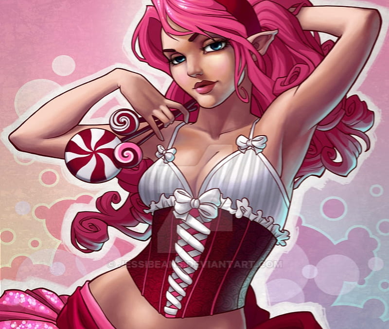 Peppermint (For abinandan27), Redhead, Peppermint, Abstract, Candy, Fantasy, HD wallpaper