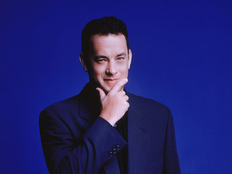 Tom Hanks, male, blue dress, the best, smile, blue eyes, actor, sweet, HD wallpaper