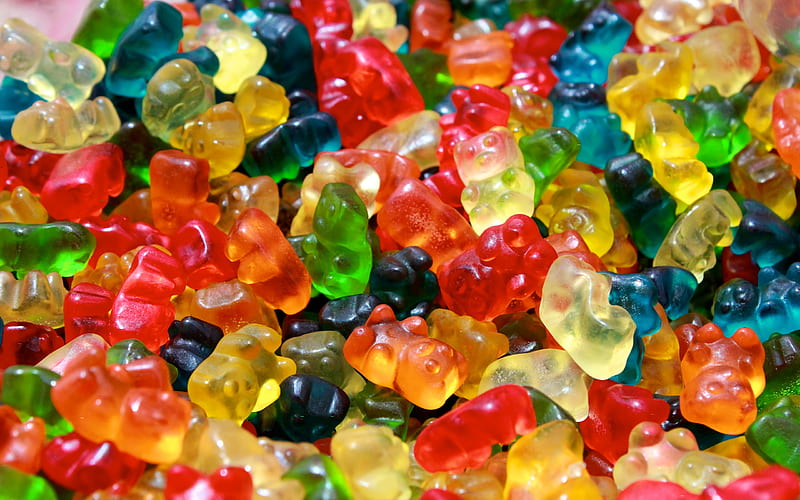 Colorful Gummi World, candy, colorful, graphy, bears, gummi, abstract, HD wallpaper