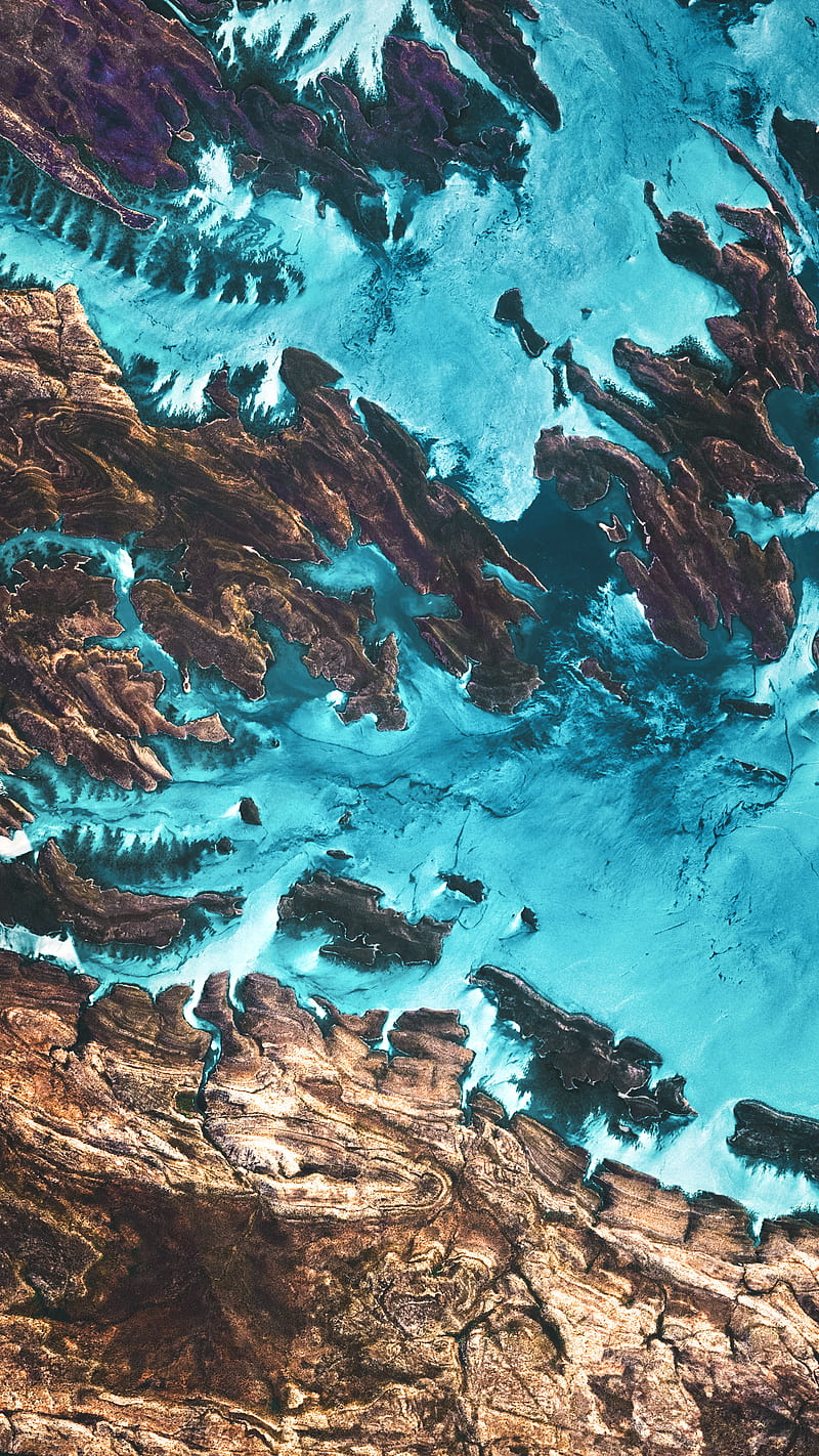 Rock Island, amoled, best, bhardwaj10ankit, blue, google earth, nature, sea, water, HD phone wallpaper