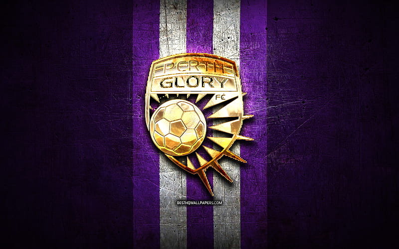 Perth Glory FC, golden logo, A-League, violet metal background, football, Perth  Glory, HD wallpaper | Peakpx