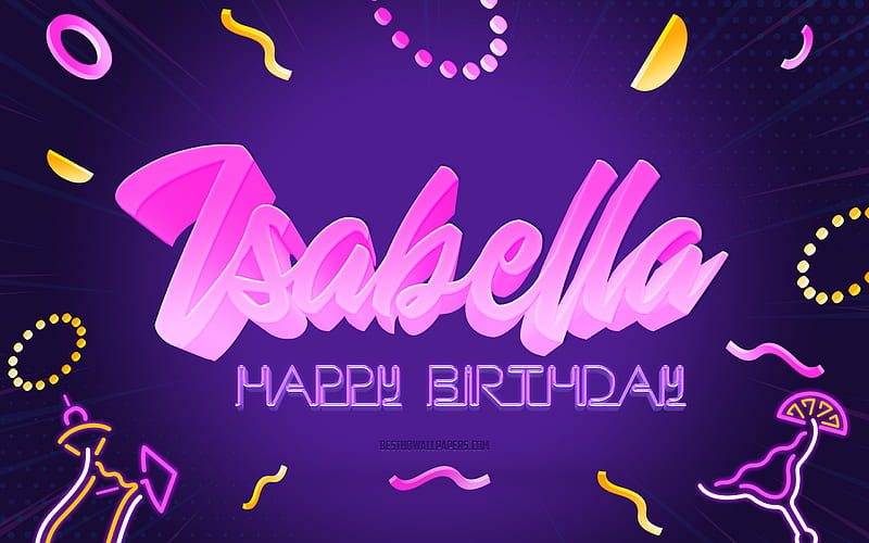 Happy Birtay Isabella Purple Party Background, Isabella, creative art, Happy Isabella birtay, Isabella name, Isabella Birtay, Birtay Party Background, HD wallpaper