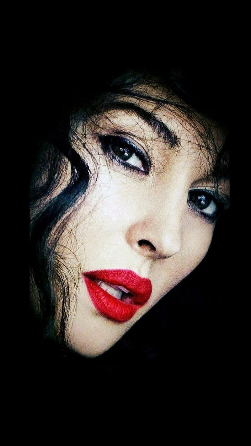 Monica Bellucci, actor, beauty, brunette, lips, red, woman, HD phone wallpaper