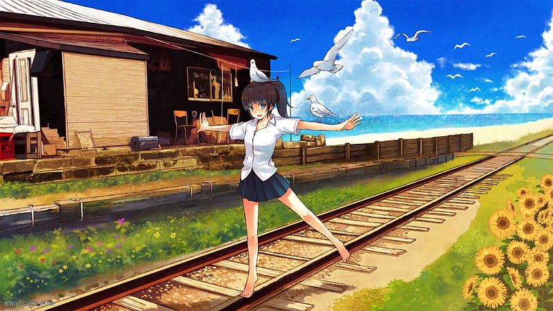 Railway Track Anime Original Artwork 4k - 4k Wallpapers - 40.000+ ipad  wallpapers 4k - 4k wallpaper Pc