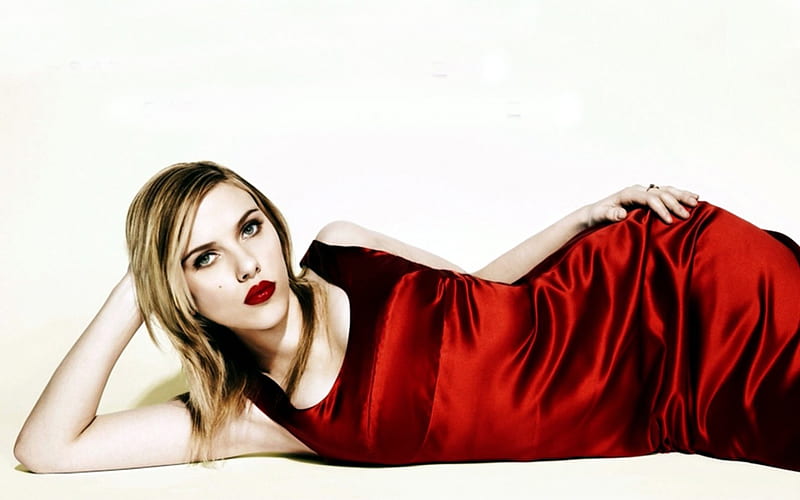 Scarlett Johhansson, red dress, model, scarlett johansson, Entropy, snl, actresses, HD wallpaper