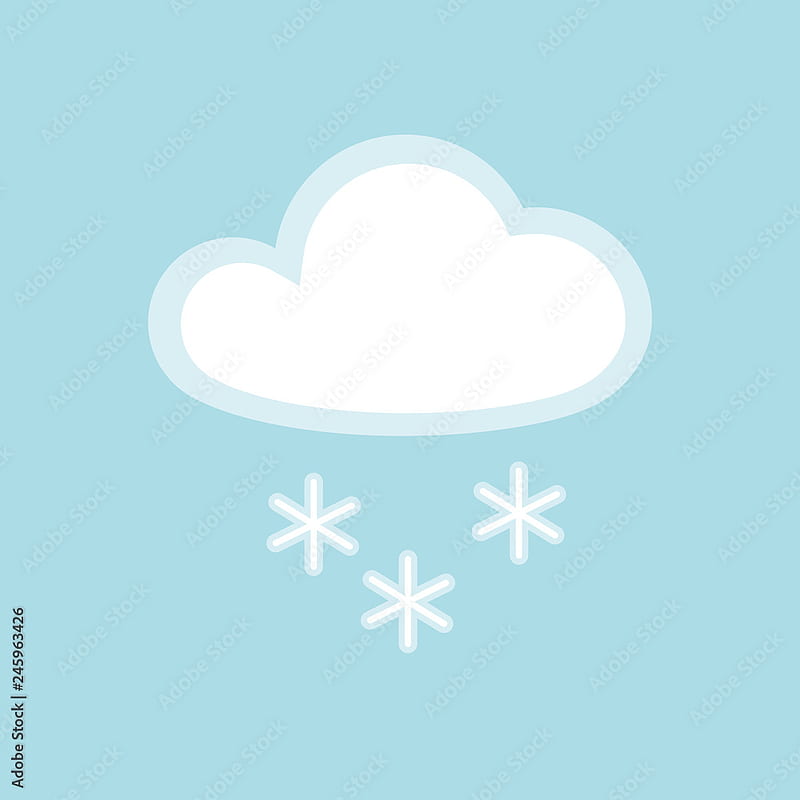 Cloud snow icon element simple app Isolated symbol on blue background Icon cloudy snowy cold weather Flat design element of application banner card meteo weather cloud snow icon Vector app Stock, HD phone wallpaper