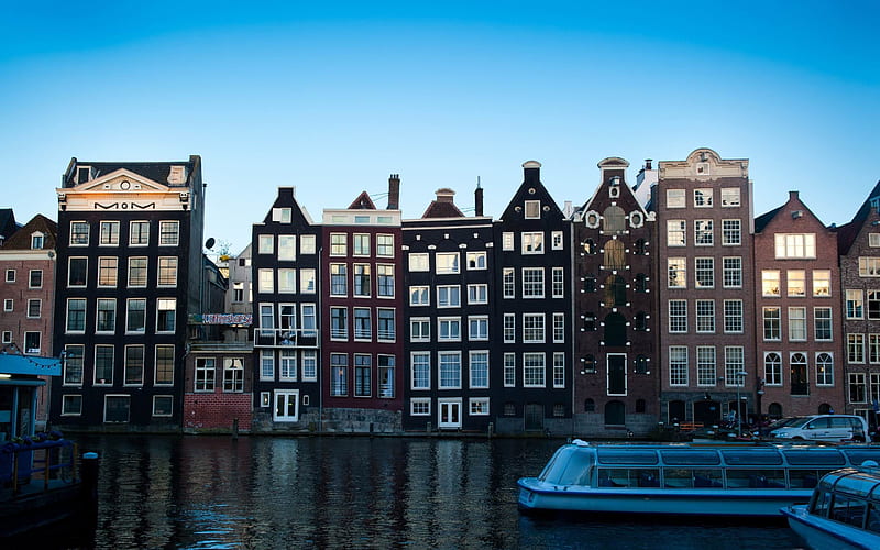 Damrak Amsterdam-Netherlands Landscape, HD wallpaper