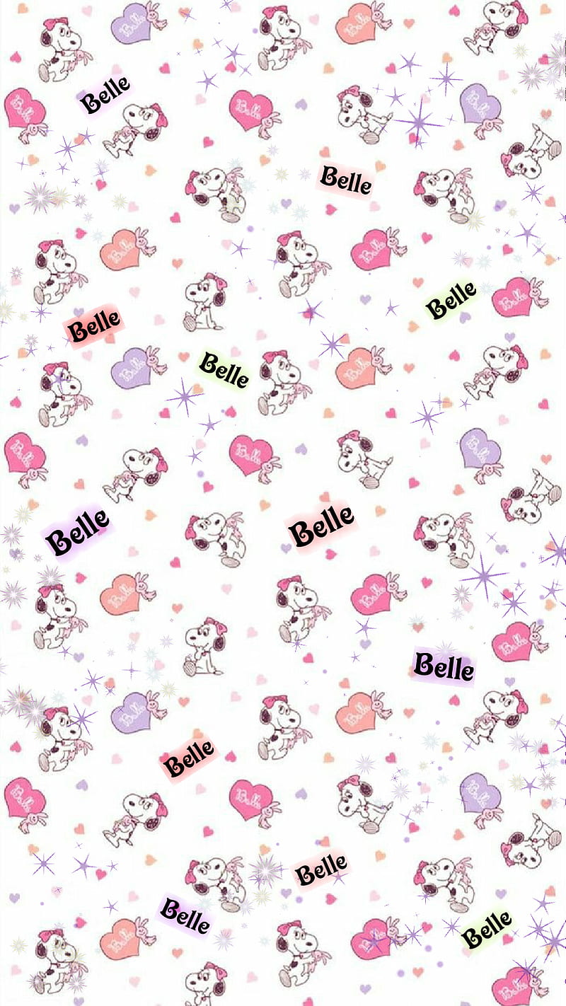 Snoopy Sister belle, pink, snoopy sister, happy, hearts, purple, girl, peanuts, fun, HD phone wallpaper