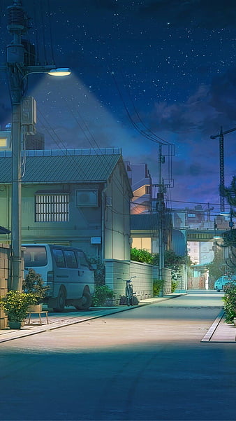 Aesthetic anime town, 0w0, calming, street, sunset, thanks, HD phone  wallpaper