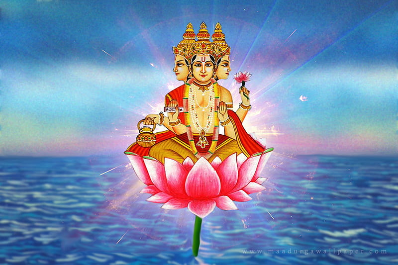 vishnu - What Tilak or Namam does Lord Brahma have on His forehead? - Hinduism Stack Exchange, HD wallpaper