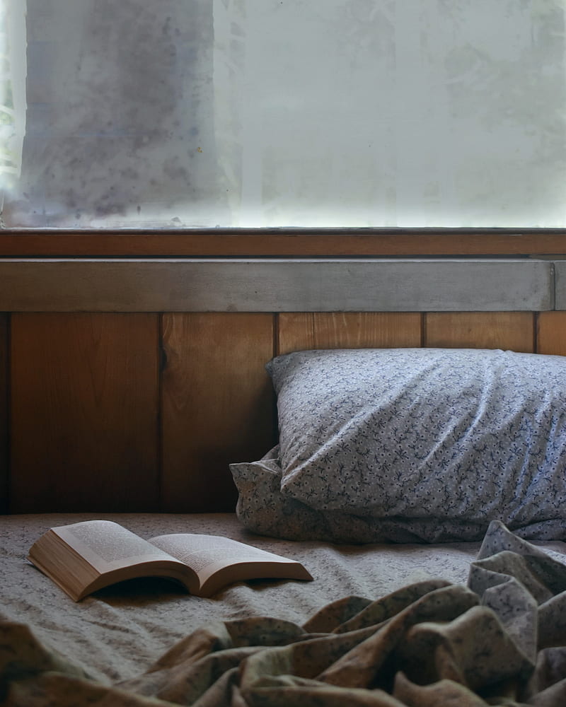 book, bed, room, pillow, HD phone wallpaper