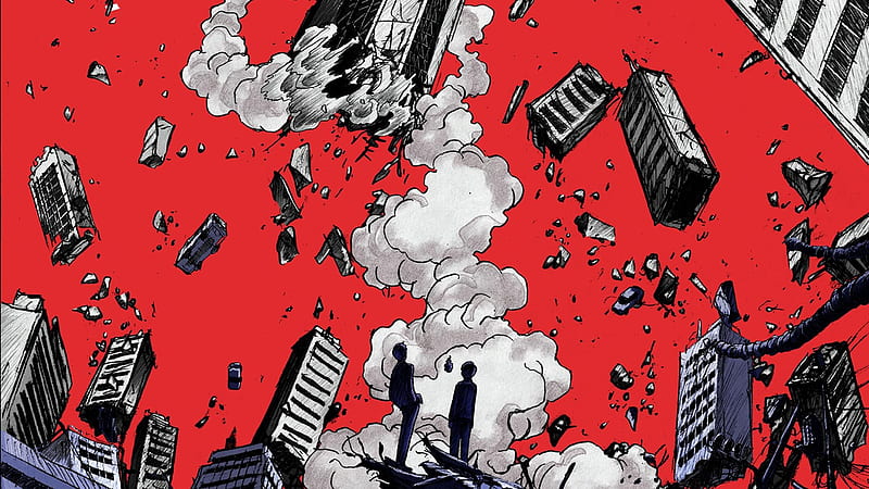 / smoke, Mob Psycho 100, debris, Shigeo Kageyama, Arataka Reigen, HD wallpaper