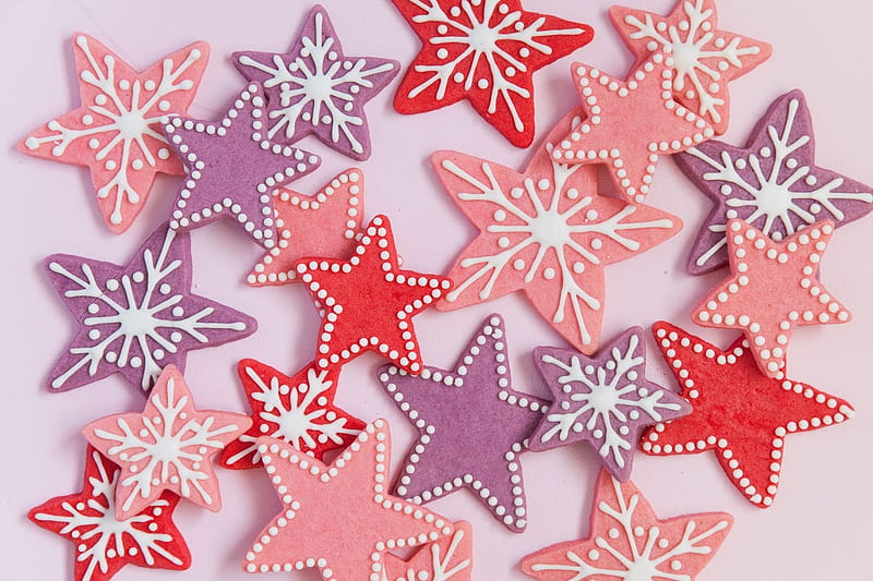 Galletas de navidad, lila, rojo, estrellas, craciun, navidad, comida,  postre, Fondo de pantalla HD | Peakpx