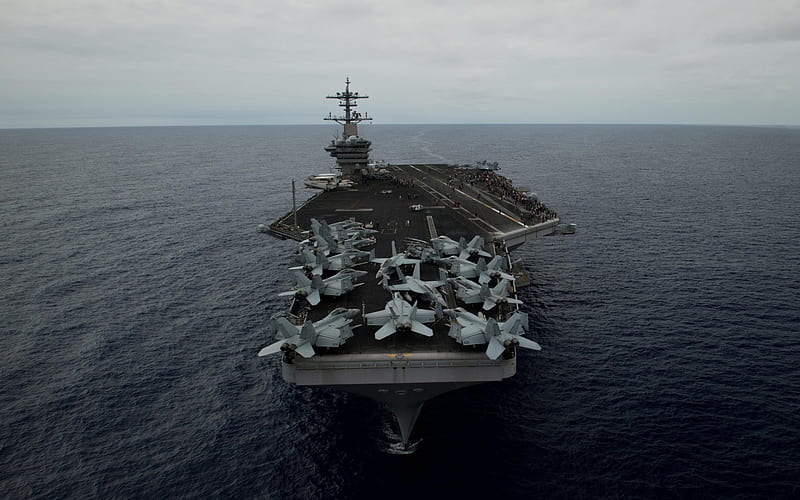 USS Carl Vinson, CVN-70, US Navy, CVW-17, Carrier Air Wing, Nimitz-class aircraft carrier, American warship, HD wallpaper