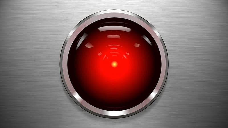 HAL 9000, artificial intelligence, red orb, 3D, glowing, graphics, HD wallpaper