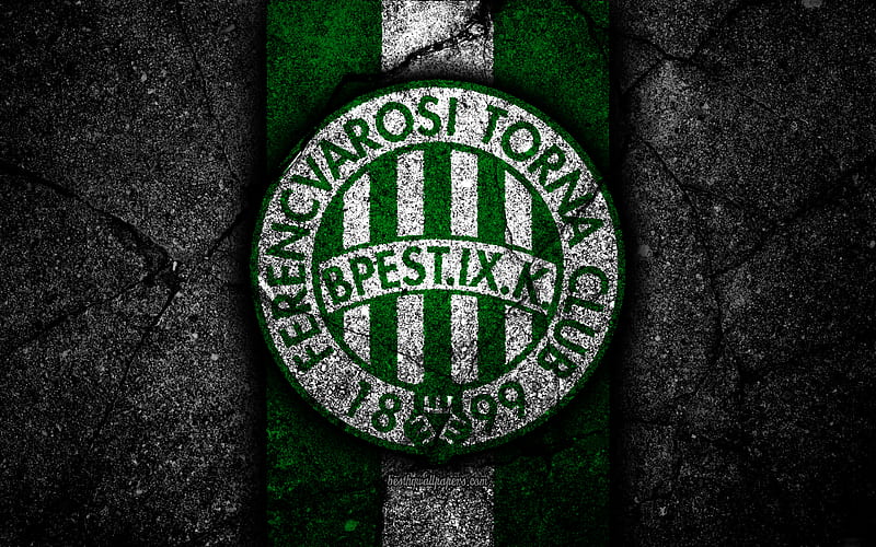 FC Ferencvaros Hungarian football club, Ferencvaros logo, grunge