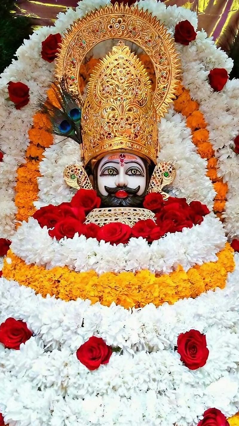 Khatu Shyam , White Flowers, lord, god, HD phone wallpaper