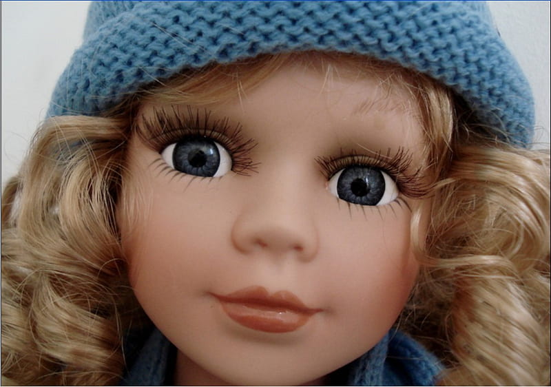 blue eyes, bonito, eyes, doll, blue, porcelain, HD wallpaper