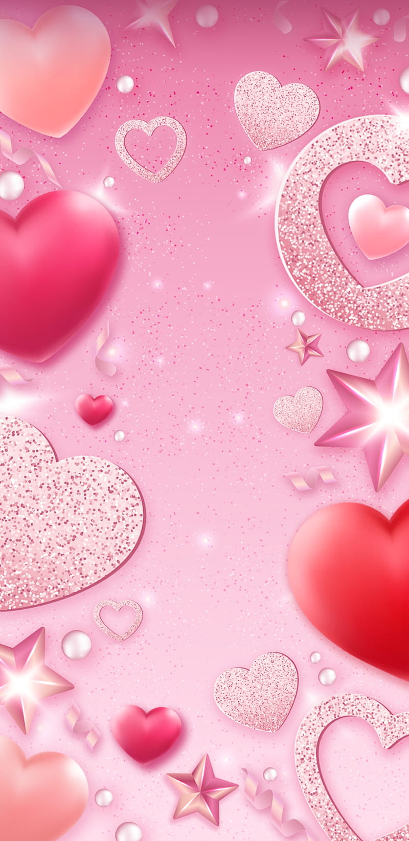 Beautiful Love, heart, pink, pretty, girly, star, sparkle, glitter, HD  phone wallpaper | Peakpx