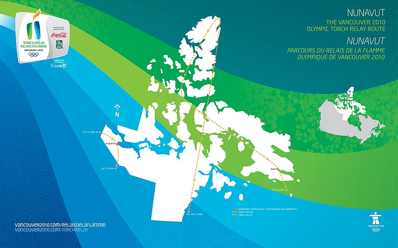 2010 Olympic torch relay route in Nunavut, HD wallpaper