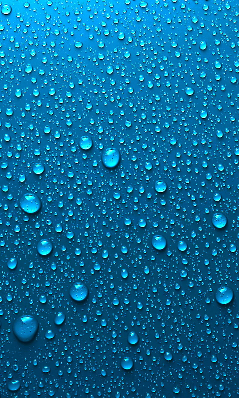 Blue Drops, abstract, background, water drops, HD phone wallpaper