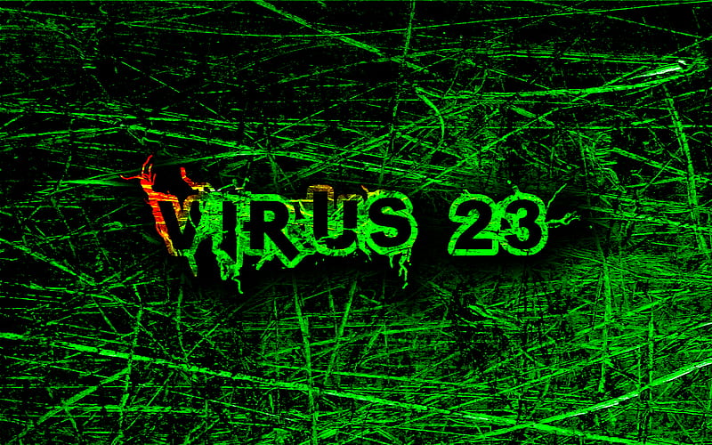 Virus 23, 23, metal texture, hmmm, scratched, virus, metal, infection, green, texture, HD wallpaper