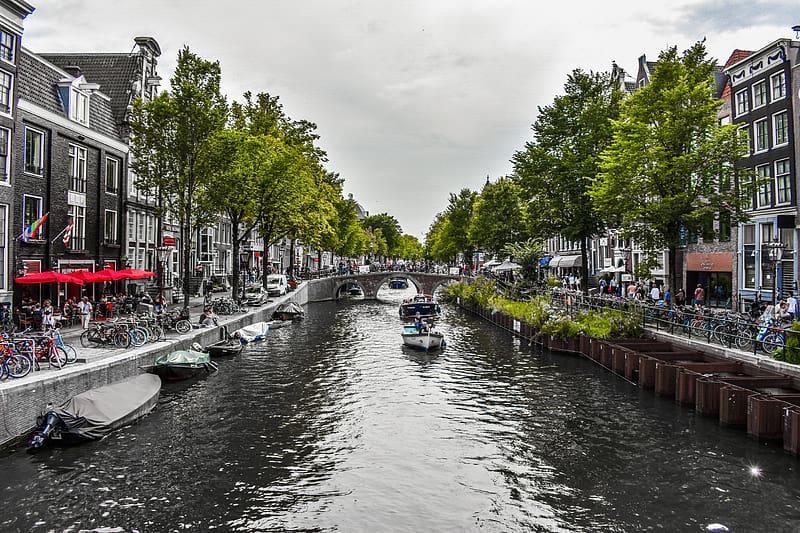 Amsterdam Canal, Amsterdam Canals, Amsterdam, Cities, Holland, The Netherlands, Europe, HD wallpaper