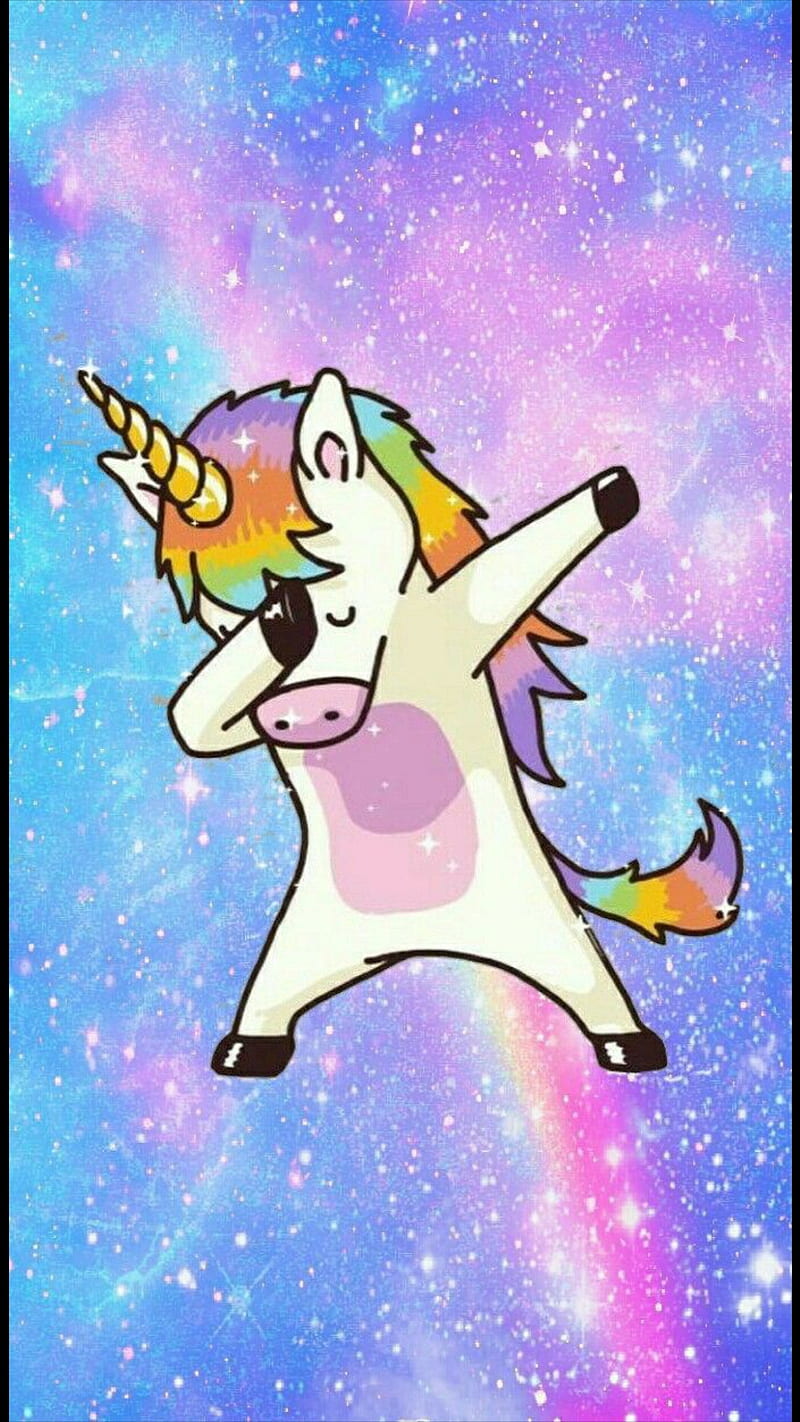 Dab unicorn, colour, colourful, cute, dance, stars, HD phone wallpaper