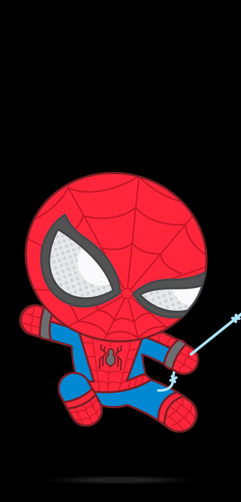 Spiderman Cartoon, amoled, baby, baby spiderman, black, cute, iphone, marvel, HD phone wallpaper