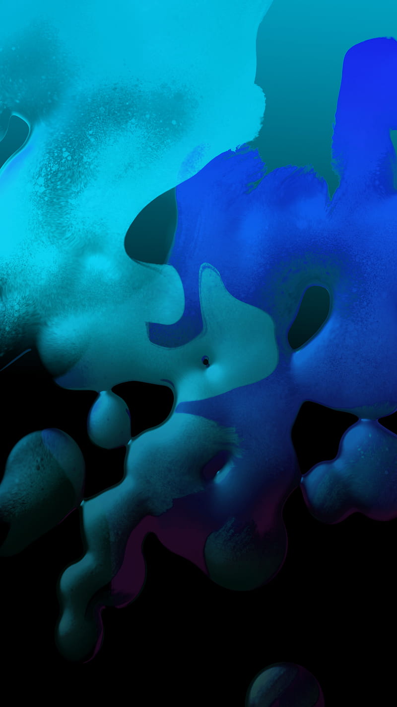 BluGoo, abstract, art, arty, blue, goo, slime, water, HD phone wallpaper