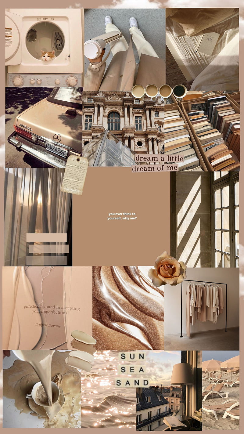 Beige collage aesthetic girly design fun HD phone wallpaper  Peakpx