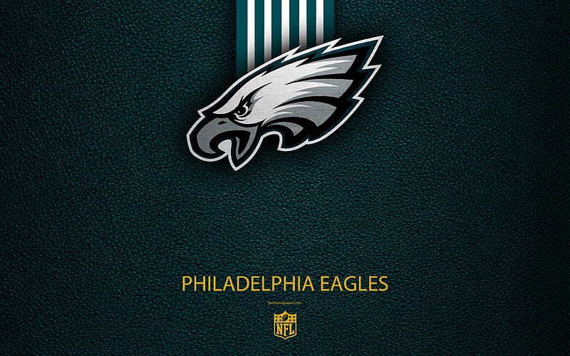 Philadelphia Eagles American football, logo, leather texture, Philadelphia, Pennsylvania, USA, emblem, NFL, National Football League, Eastern Division, HD wallpaper
