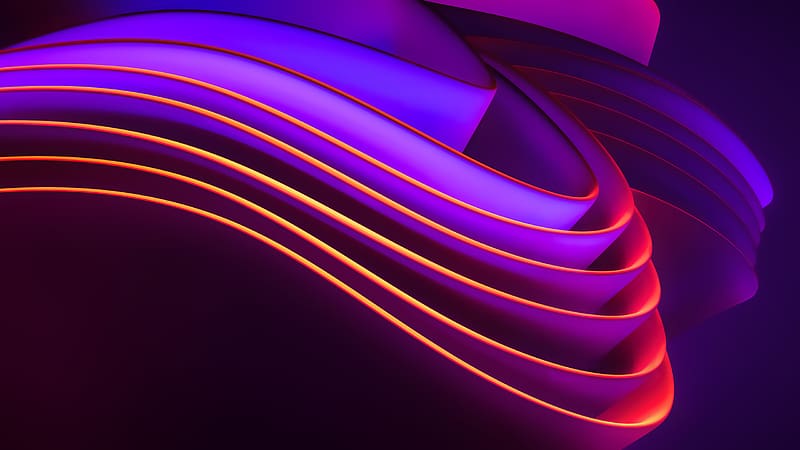 Purple Glowing Wave Windows 11, HD wallpaper