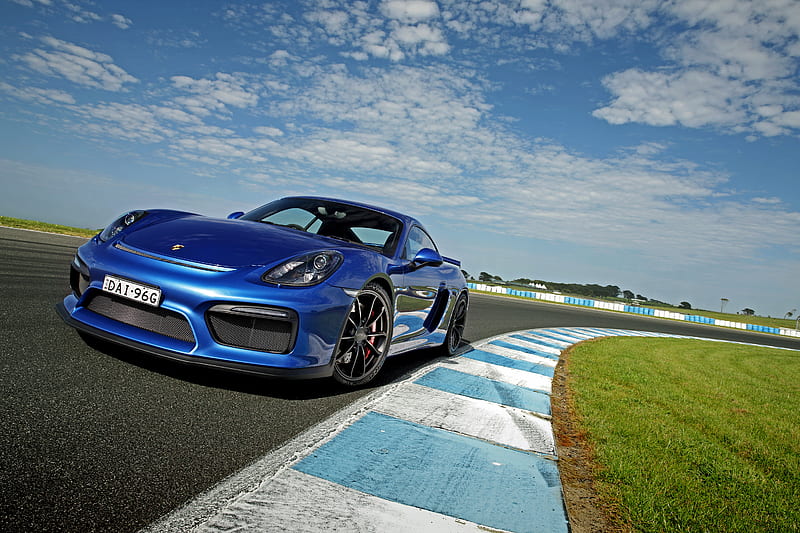 Porsche Cayman GT4 Blue, porsche, porsche-cayman, carros, HD wallpaper