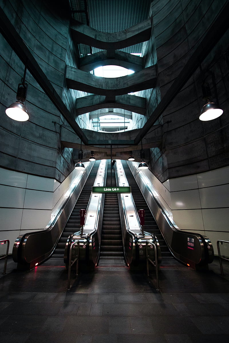 subway, escalators, stairs, rise, HD phone wallpaper
