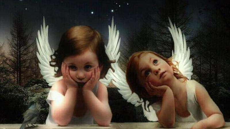 Los ángeles más pequeños, el cielo, los ángeles, las alas, los bebés, Fondo  de pantalla HD | Peakpx