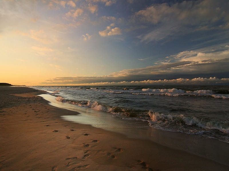 Baltic Sea, Sand, beach, Sea, HD wallpaper
