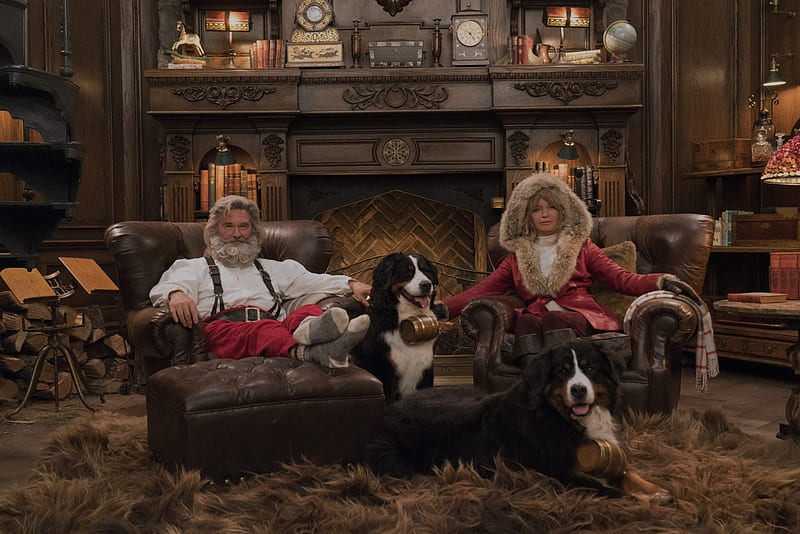 the christmas chronicles 2, santa, dog, mrs, fireplace, clause, lounge, HD wallpaper