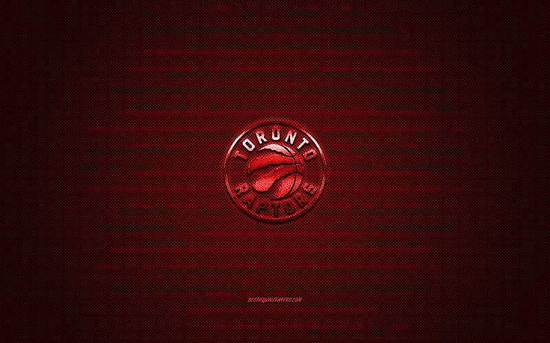 Toronto Raptors, Canadian basketball club, NBA, red logo, red carbon fiber background, basketball, Toronto, Canada, USA, National Basketball Association, Toronto Raptors logo, HD wallpaper