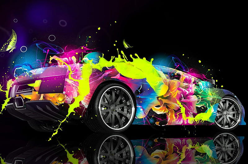 3D clorful car, HD wallpaper | Peakpx