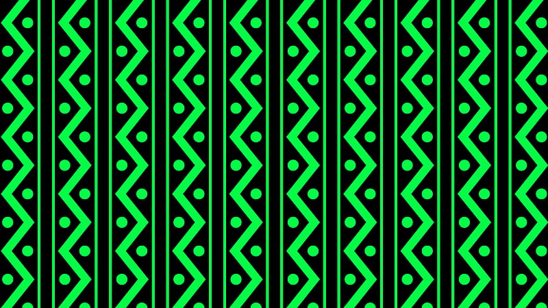Green Zigzag Black Dots Abstract, HD wallpaper