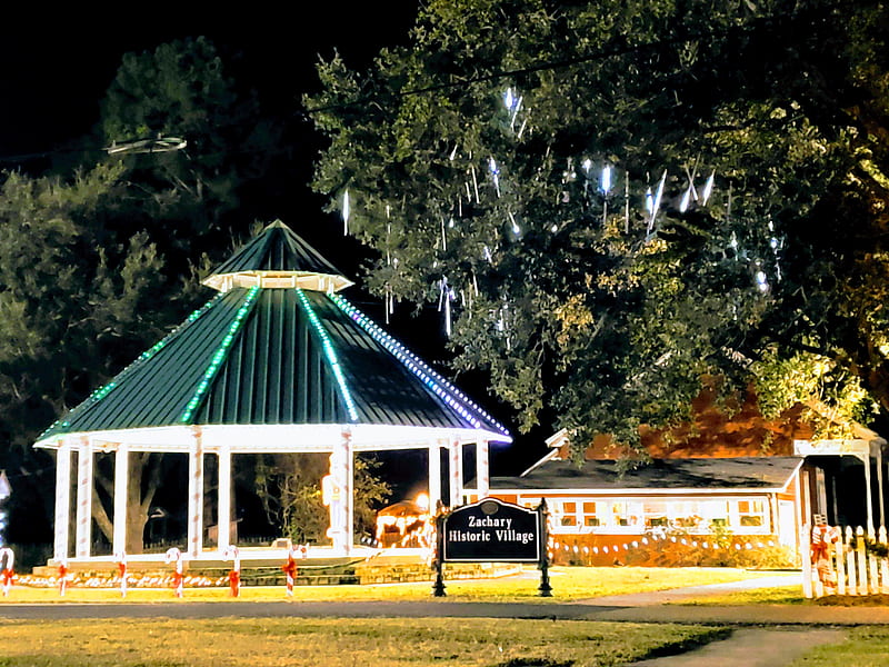 CHRISTMAS 2018, gazebo, christmas, christmas lights, louisiana, zachary