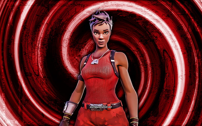 Renegade, red grunge background, Fortnite, vortex, Fortnite characters, Renegade Skin, Fortnite Battle Royale, Renegade Fortnite, HD wallpaper