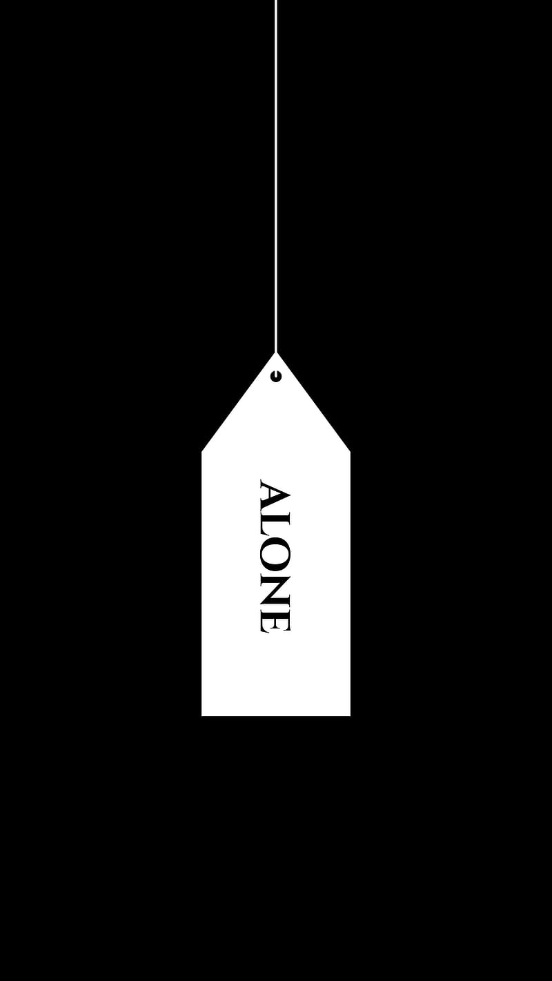 Alone black tag , New latest, desenho, love, price, sad, white, HD phone wallpaper