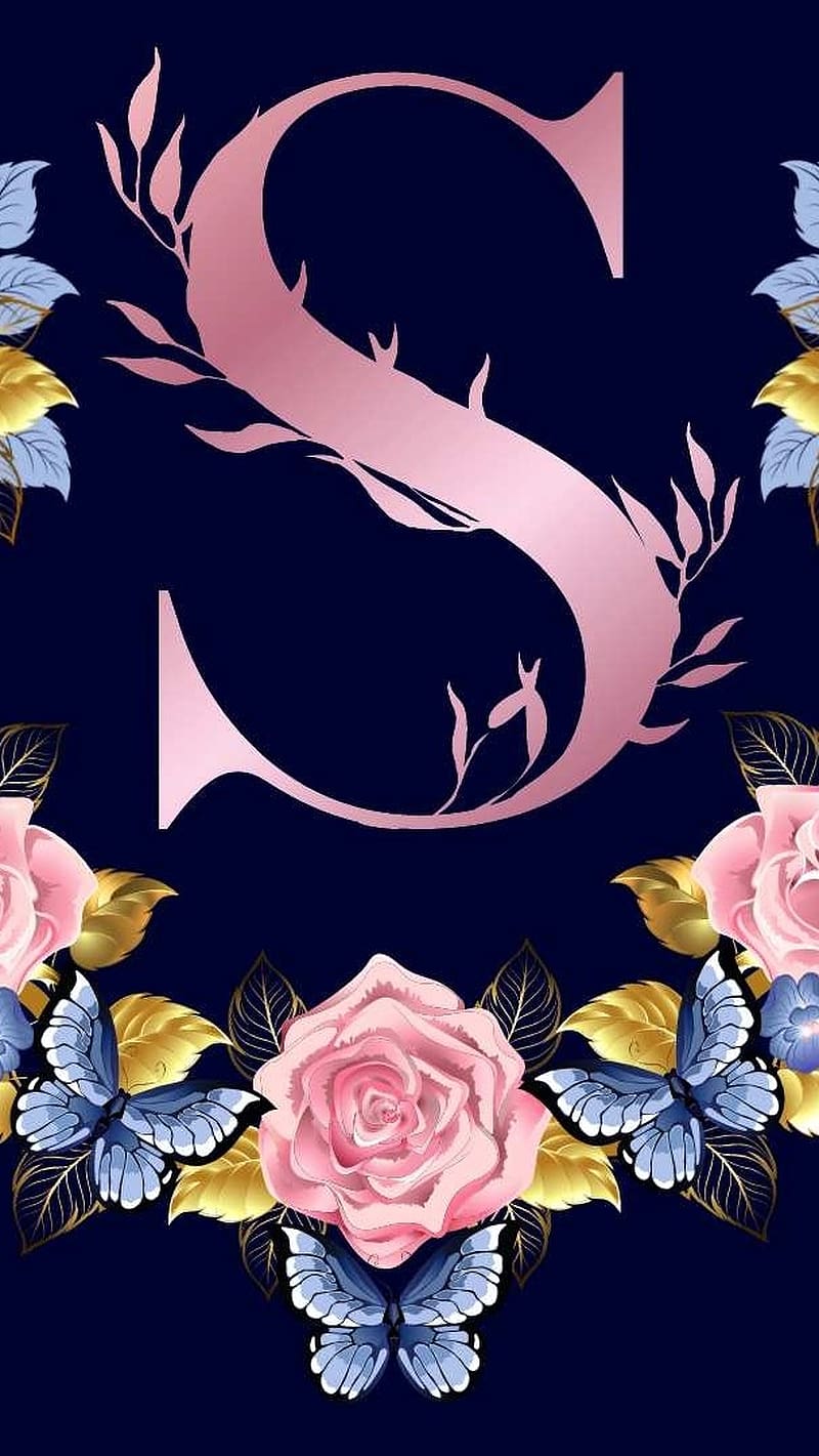S Ke Naam Se, pink flower s, letter s, HD phone wallpaper