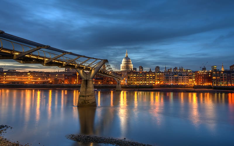 Cities, London, Millennium Bridge, HD wallpaper