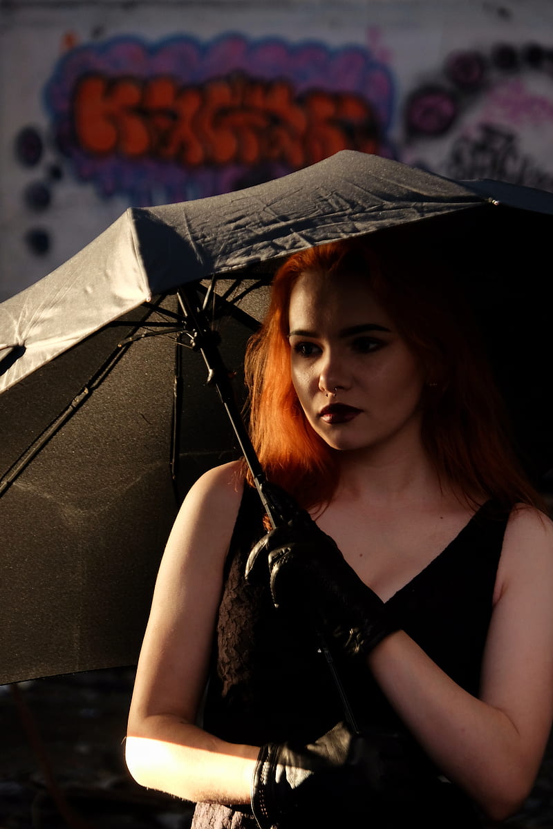 Woman In Black Tank Top Holding Umbrella Hd Phone Wallpaper Peakpx 3012